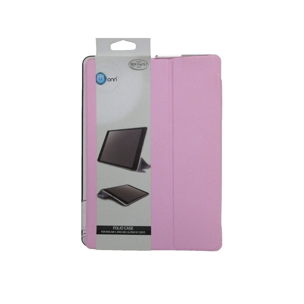 New ONN Folio Case for iPad Air 1, iPad Air 2 & iPad 9.7 - Pink  Magnetic Closur